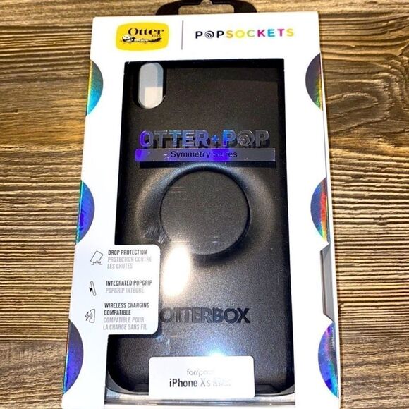 NEW OtterBox Otter + Pop Symmetry Series Case for Apple iPhone Xs MAX - Black - Picture 1 of 2